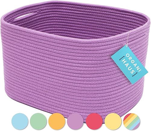 OrganiHaus - Paquete de 3 canastas de almacenamiento con cuerda de algodón, canasta decorativa para almacenamiento de armario, organización del