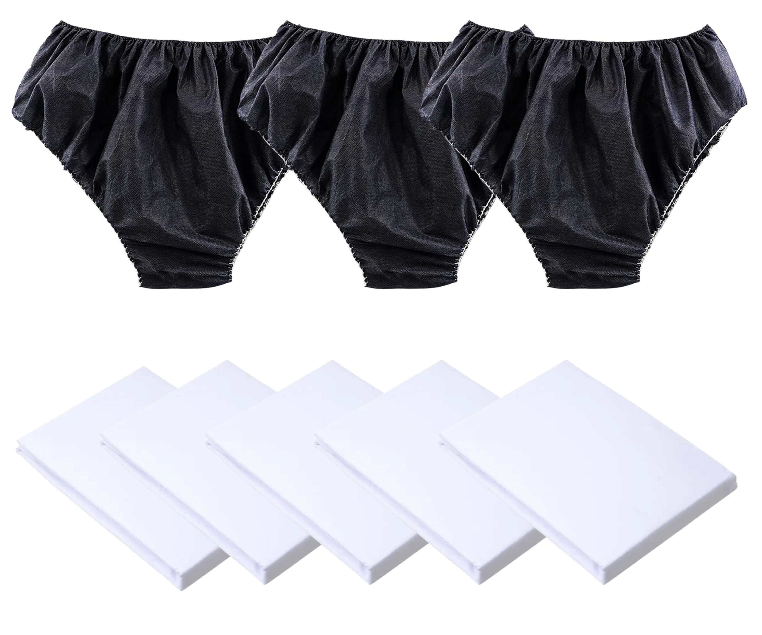 Ear Lobe & Accessories] Use & Throw Bed Sheet (5 Pcs) & Panties (3 Pcs) Set for Spas/Saloons for Women/Girls | Non-Woven, Free-Size