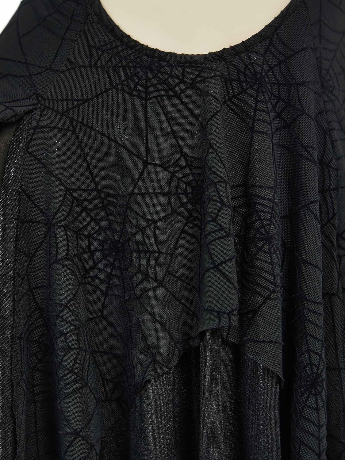 MEOWCOS Women's Gothic Camisole Dress A-line Goth Dress Spider Web Pattern Midriff Cut Out Dress - Image 5