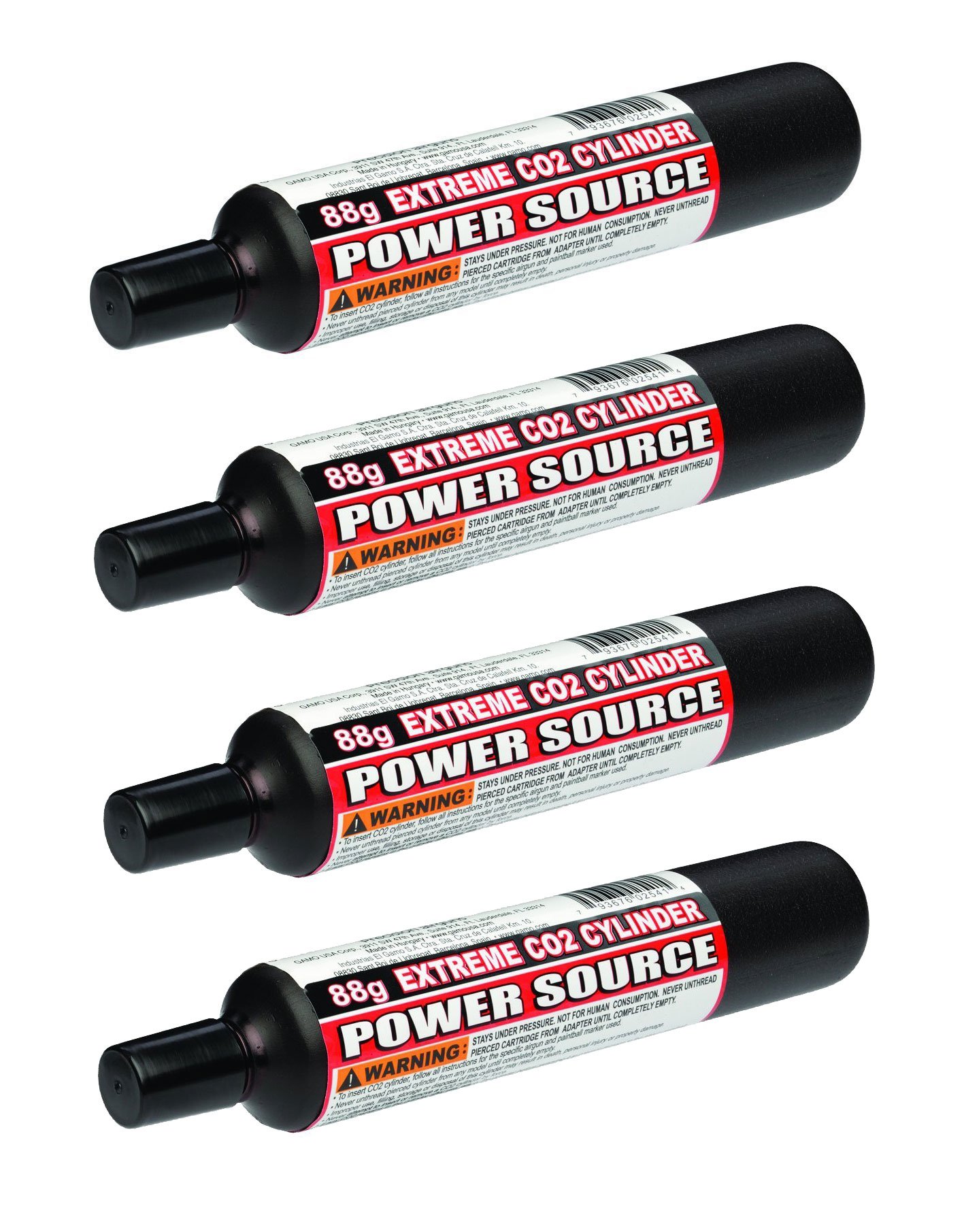 outletdel ocio Pack 4 Bombonas Gas C02 88gr desechable, Especial carabinas, Airsoft,...