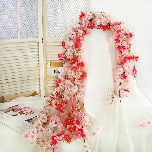 Felice Arts 4 guirnaldas de flores artificiales de cerezo de 5.9 pies para colgar vides para primavera, hogar, habitación, boda, fiesta, decoración