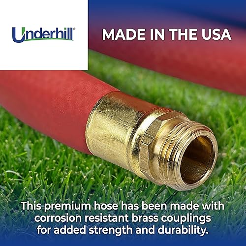 Vista 16 de Underhill UltraMax Manguera de agua comercial para jardín, 100 pies, goma, flexible, antitorceduras, 200 psi WP, 800 psi BP, H10-100, 1 pulgada x