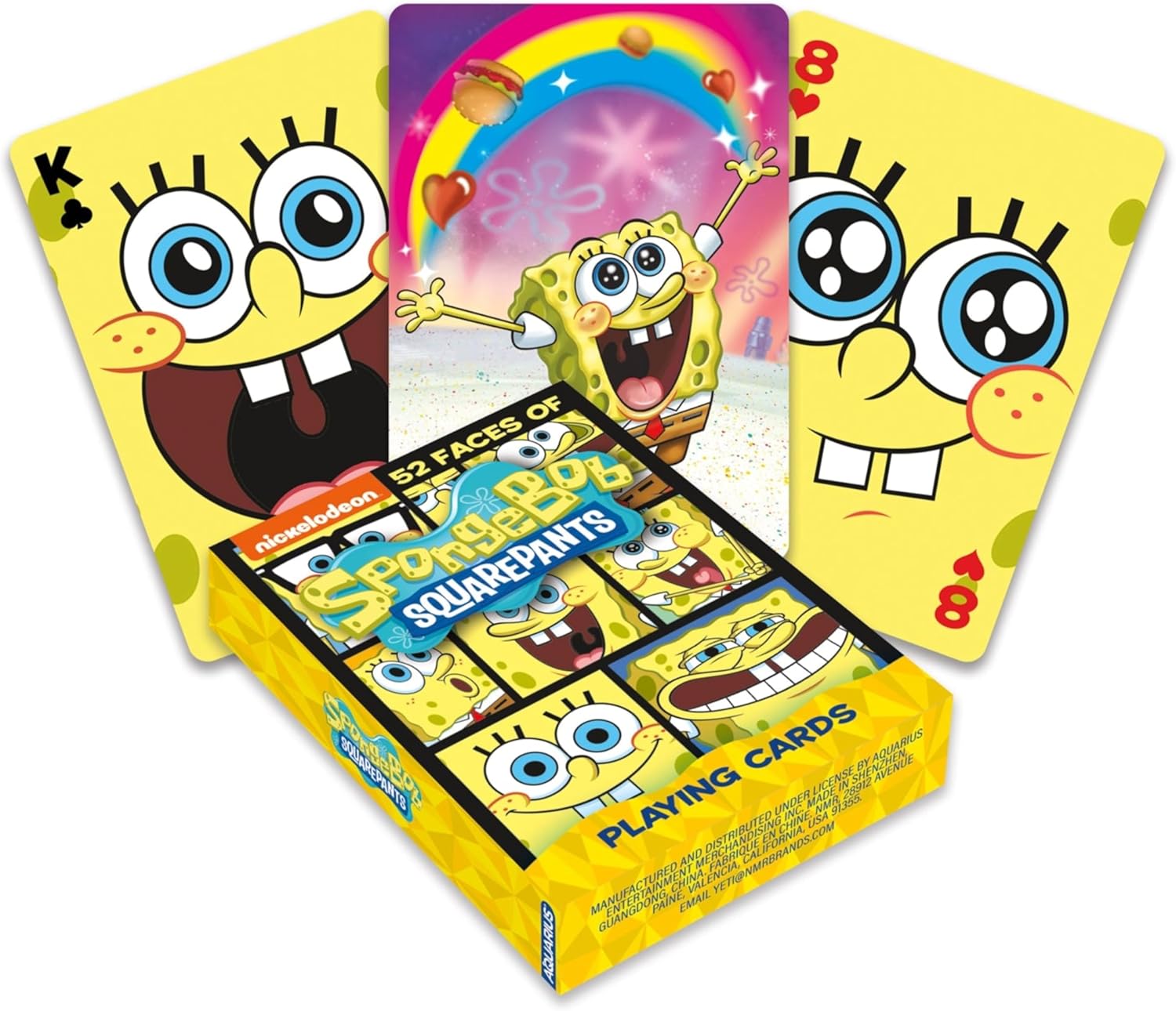 Aquarius Spongebob Faces Playing Cards - Spongebob Themed Deck of Cards for Your Favorite Card Games - Officially Licensed Spongebob Merchandise & Collectibles
