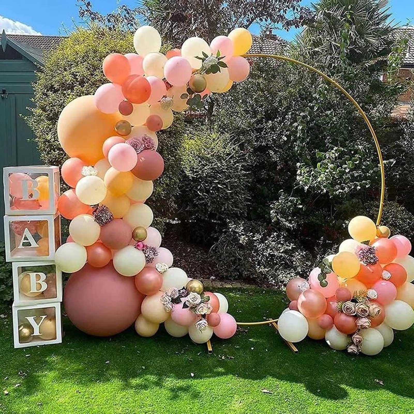 Okrągły stojak na łuk ślubny, złoty okrąg, łuk ślubny, rama łuku balonowego, dekoracja na przyjęcie urodzinowe, baby shower, 1,5 m