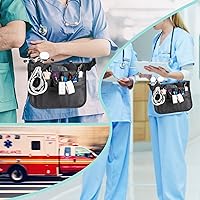 Vista 6 de Damero Riñonera para enfermera, cangurera para enfermera con soporte para cinta, cinturón organizador de cintura de enfermera para estetoscopios