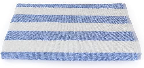 Toalla de playa lujosa de gran tamaño, segura para lejía, a rayas, Fibertone por 1888 Mills, fabricada en los Estados Unidos con materiales