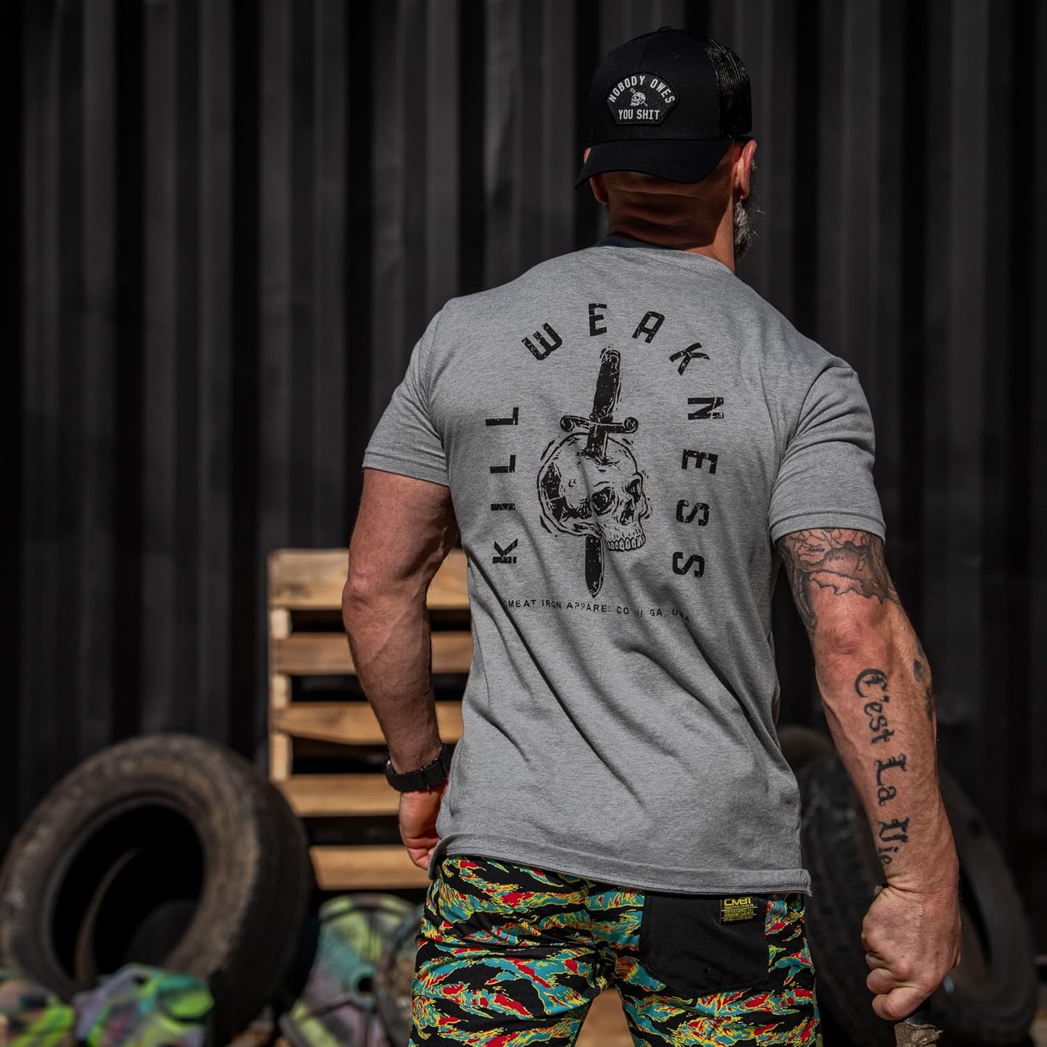Combat Iron Men's Graphic T-Shirt | Kill Weakness | Athletic Fit, Tagless Comfort