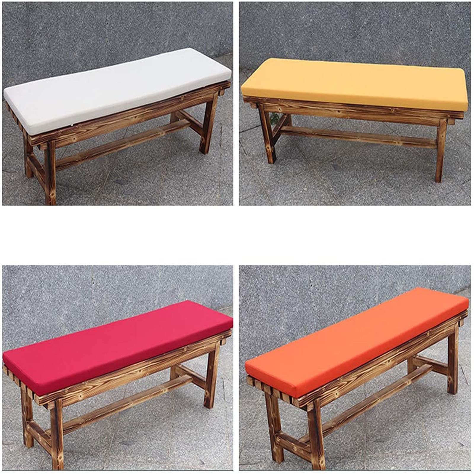 Banco de jardín impermeable para exteriores, almohadilla de 5 cm de grosor de esponja de alta densidad, cojín de asiento extraíble para silla de comedor para terraza sofá césped (gris D, 120 x 30 cm)
