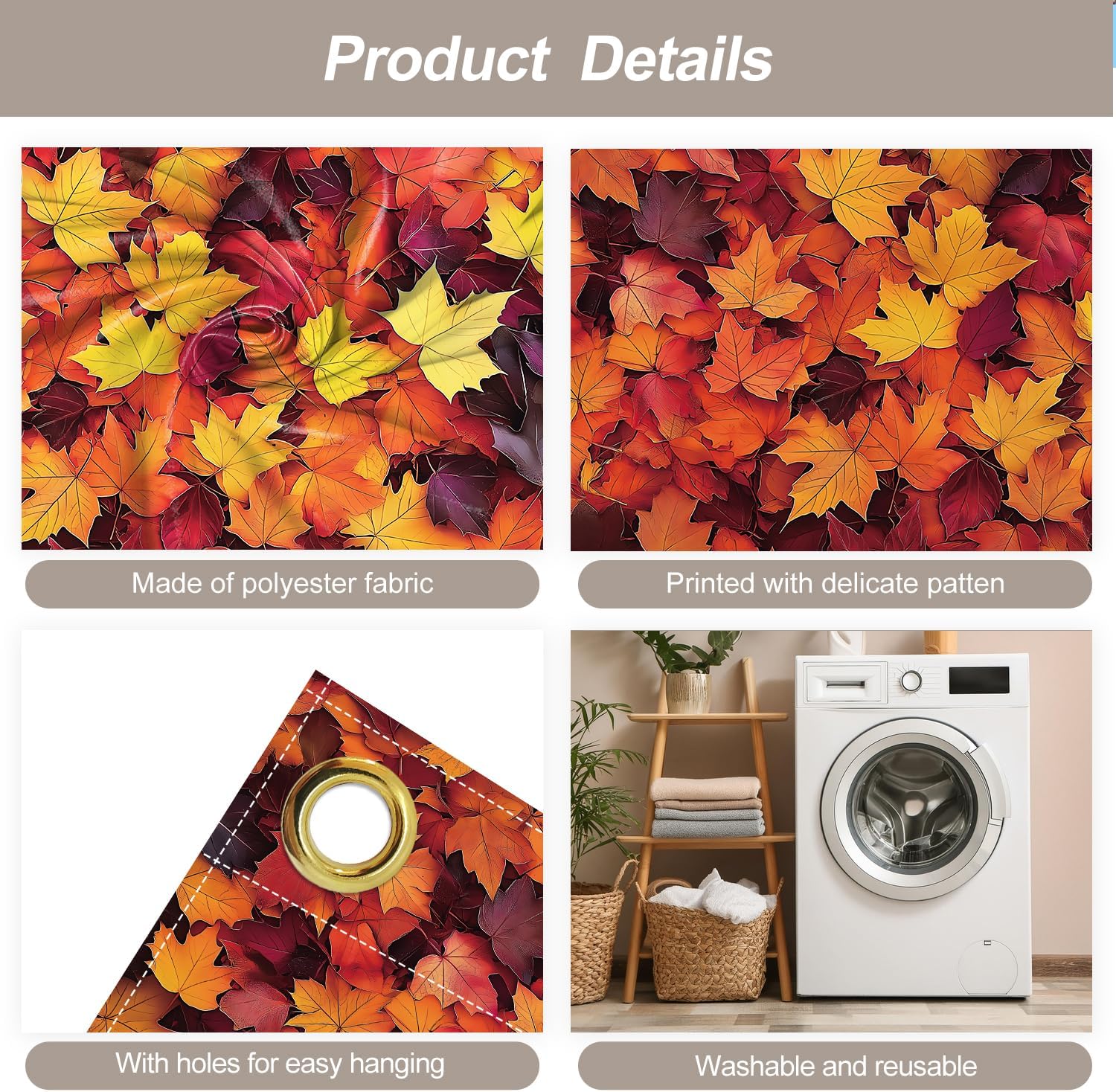 ANNA QUEEN Autumn Maple Leaf Fall Garage Door Banner 6 x 13FT,Fall Decorations Garden Outdoor Garage Decoration for fall