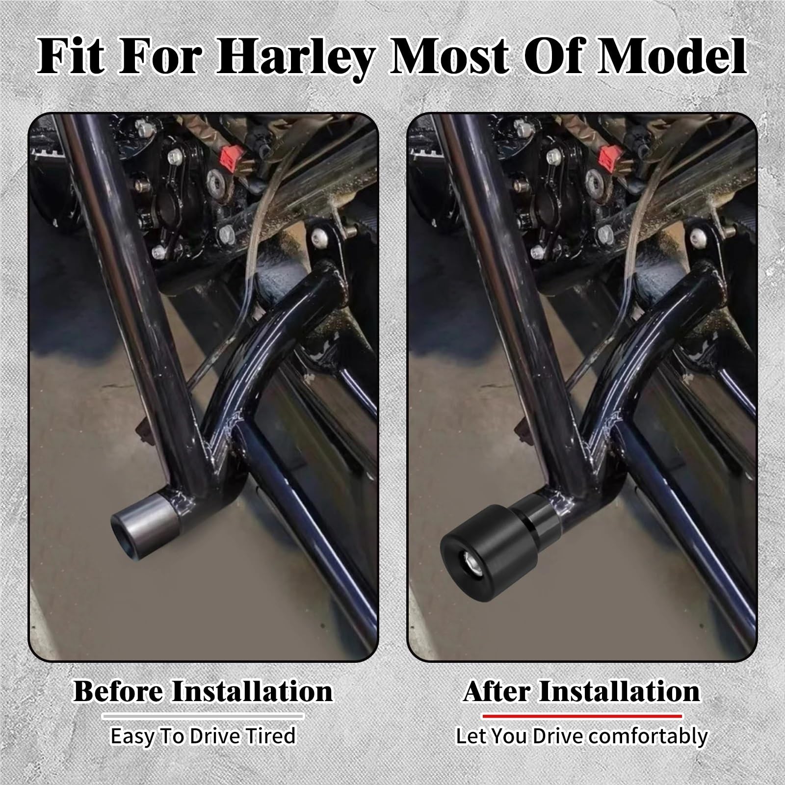 Osłona Wahacza 2 szt. Crash Bar Ball czarny/czerwony/żółty/niebieski M12 Engine Guard Protector pasuje do Harley Touring FLHR Sportster Softail Dyna osłona tylnego wahacza(Black Guard Ball)