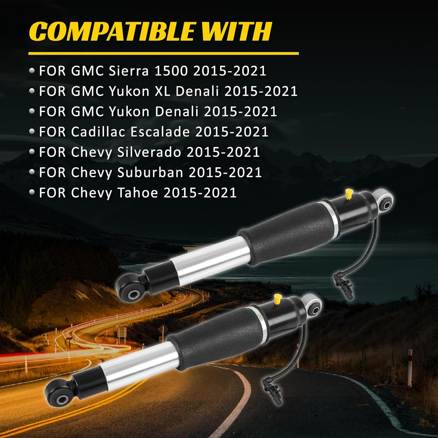 84176675 2 PCS Rear Air Shock Absorber Magnetic Control Compatible With Chevy Tahoe Suburban Cadillac Escalade ESV GMC Yukon XL 23151122 23267007 23290661