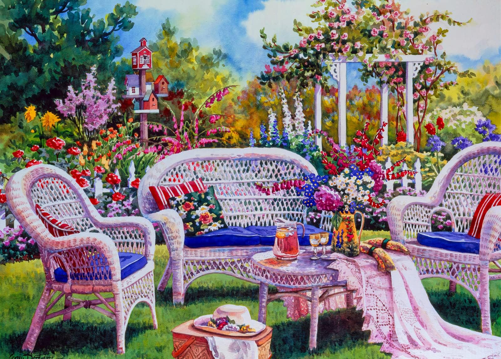Flower Courtyard 1000 Piece Jigsaw Puzzles for Adults Jigsaw Puzzle 1000 Pieces Jigsaws Adults Puzzles Gifts
