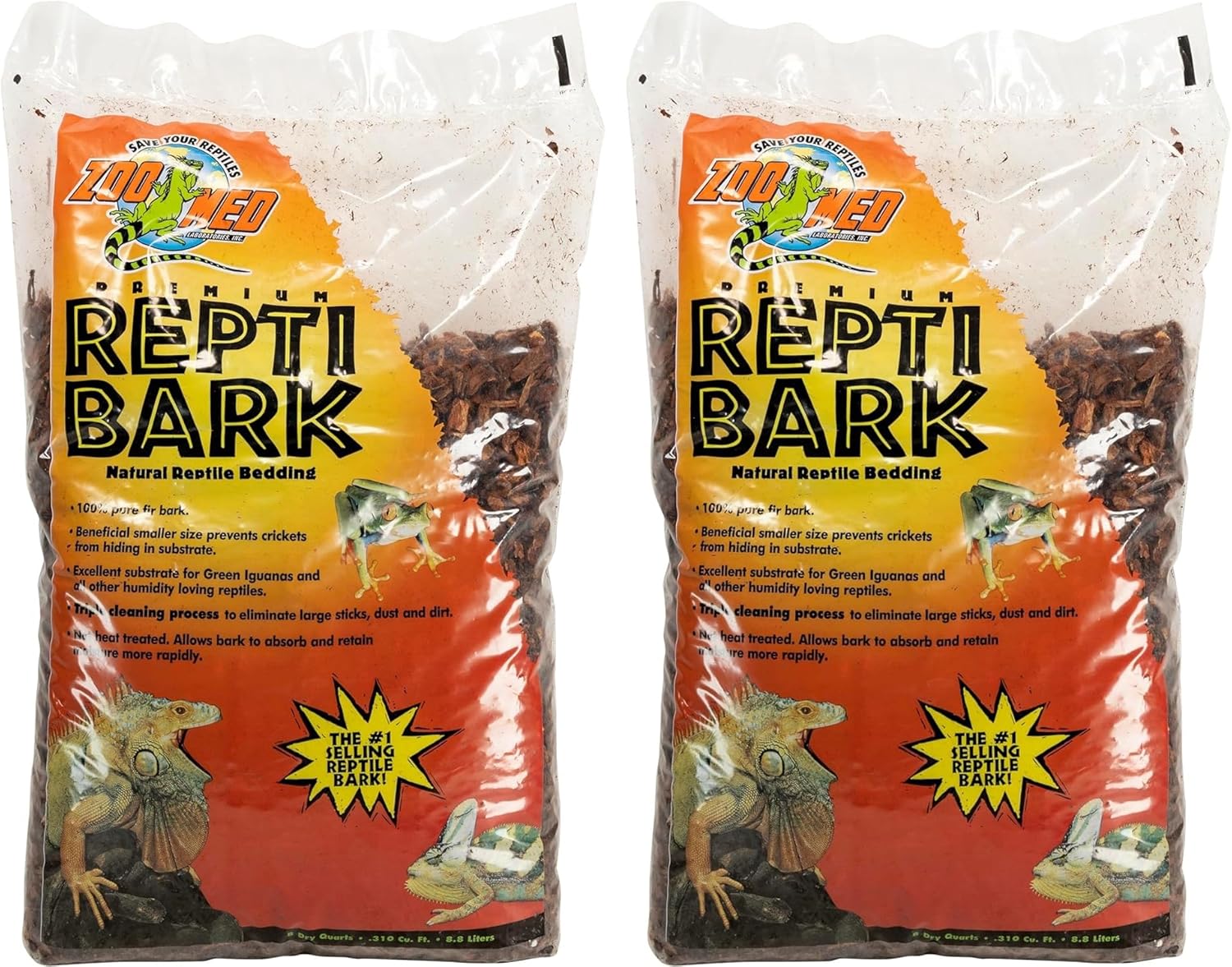 Zoo Med Reptile Bark Fir Bedding, 8 Quarts | Pack of 2