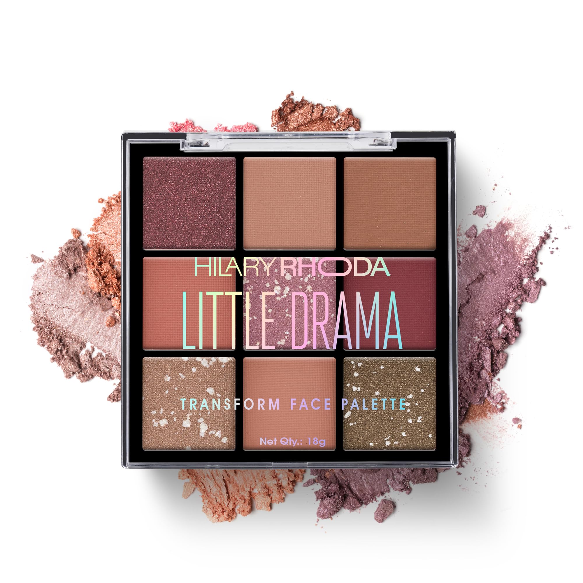 Hilary Rhoda Transform Face Palette|9 Eyeshadows|2 Blushes|Highlighter & Contour|Highly Pigmented|Available In 2 Variants|Matte & Shimmer Finish|All-In-One Kit|18G (Soft Glam - Shade 01)-picture-1