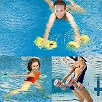 2PCS Water Dumbbells, Sports Aquatic Exercise Dumbells, Water Aerobics Workouts Foam Barbells Hand Bars Pool Resistance for Men Women Kids Weight Loss Water Sports Fitness Tool s
