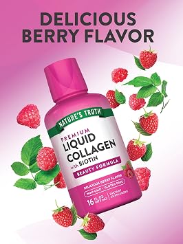 Nature's Truth Liquid Collagen | 16 oz | with Biotin | Beauty Formula | Berry Flavor | Non-GMO & Gluten Free Supplement