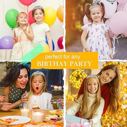 Miniatura 2 de Tiaras para niñas, corona de princesa, diadema de cumpleaños, reina con diamantes de imitación, tiara plateada brillante, decoración de princesa