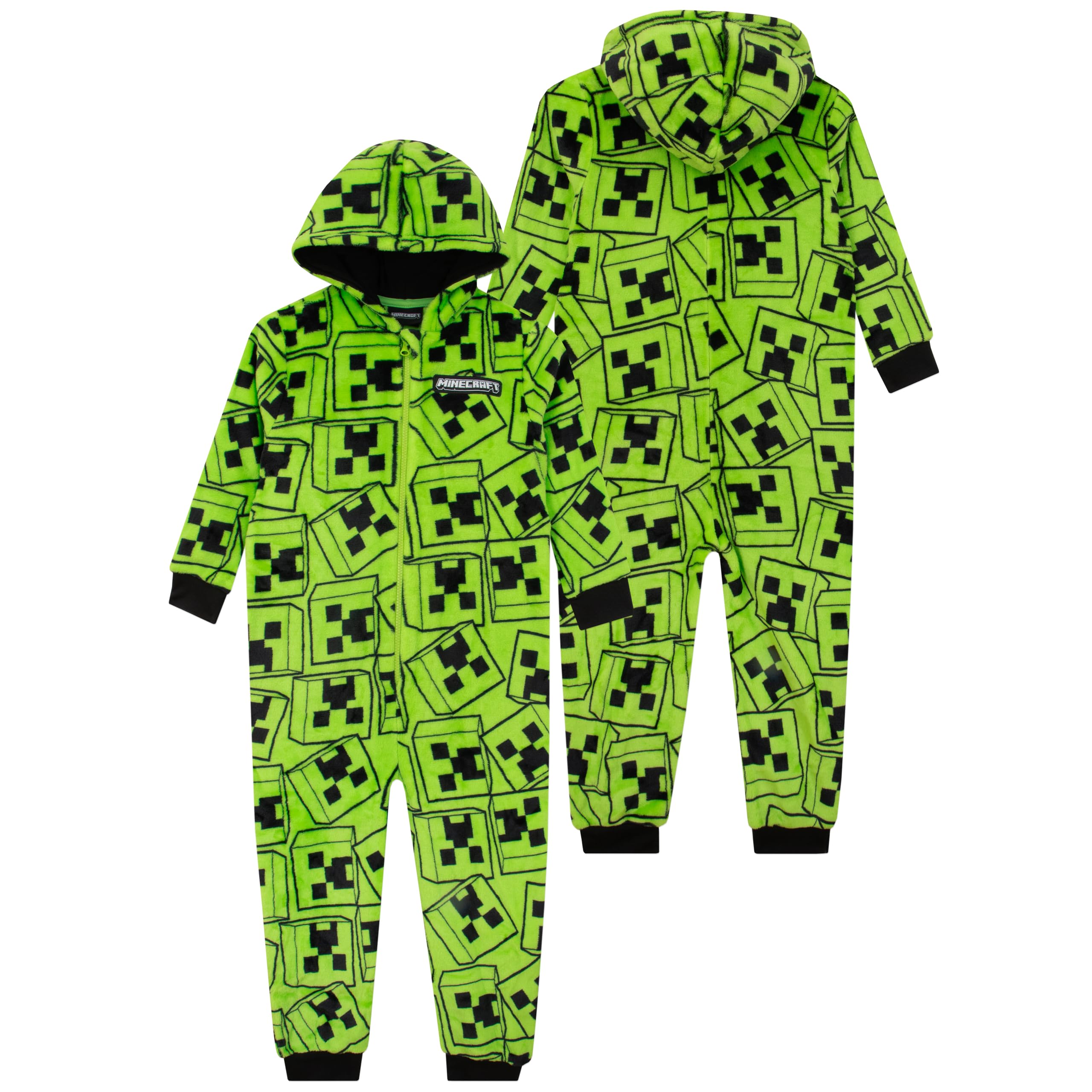 Minecraft Surpyjama Garcon, Creeper Combinaison Pyjama Enfant, Pyjama Combinaison Enfant Polaire