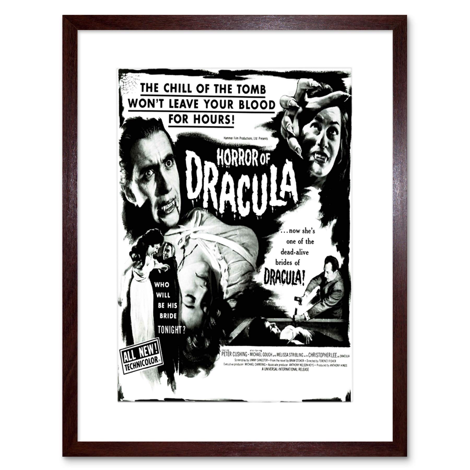Wee Blue Coo Movie Film Horror Dracula Cushing Vampire Picture Framed Wall Art Print