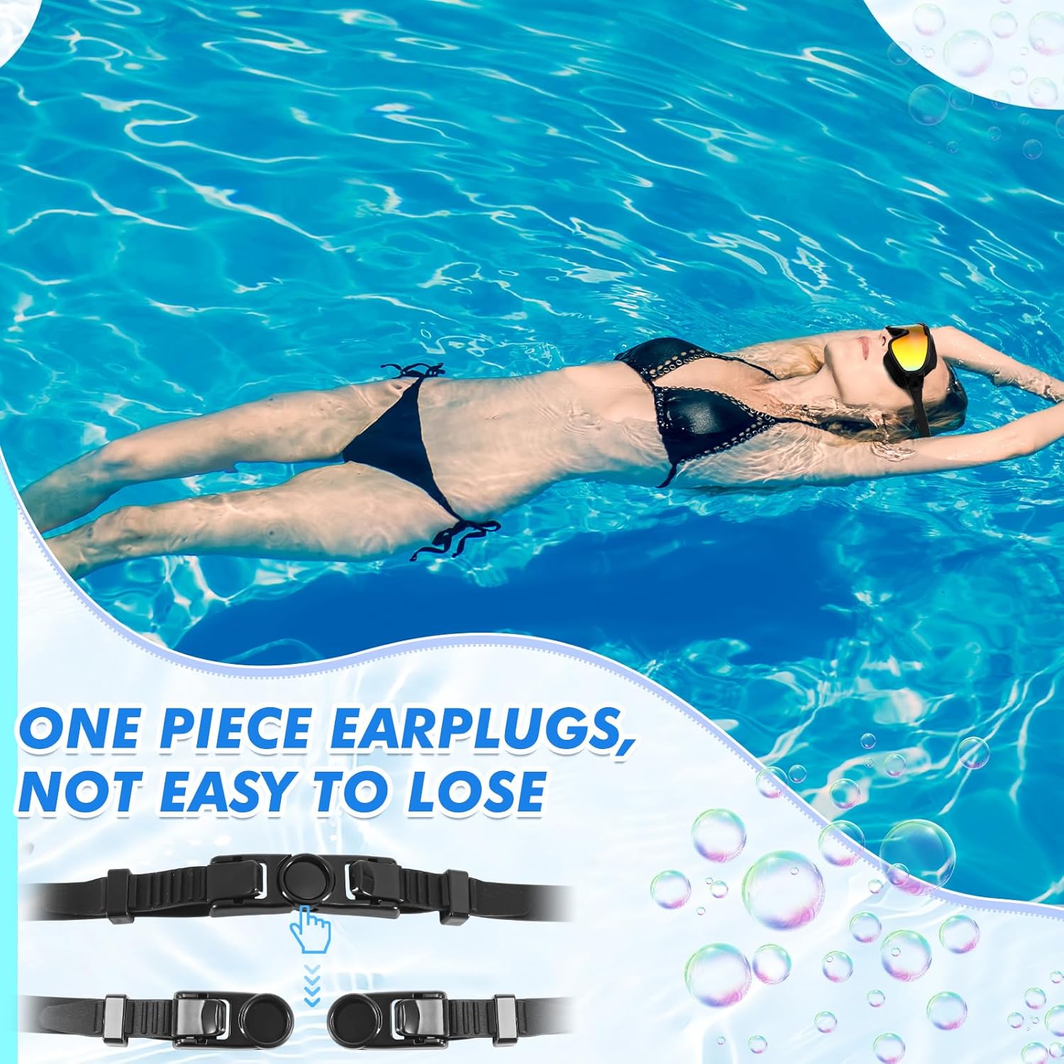 8 Pcs Swimming Goggles for Adult Wide View No Leaking Anti Fog Pool Goggles with Earplugs Nose Clips for Men Women