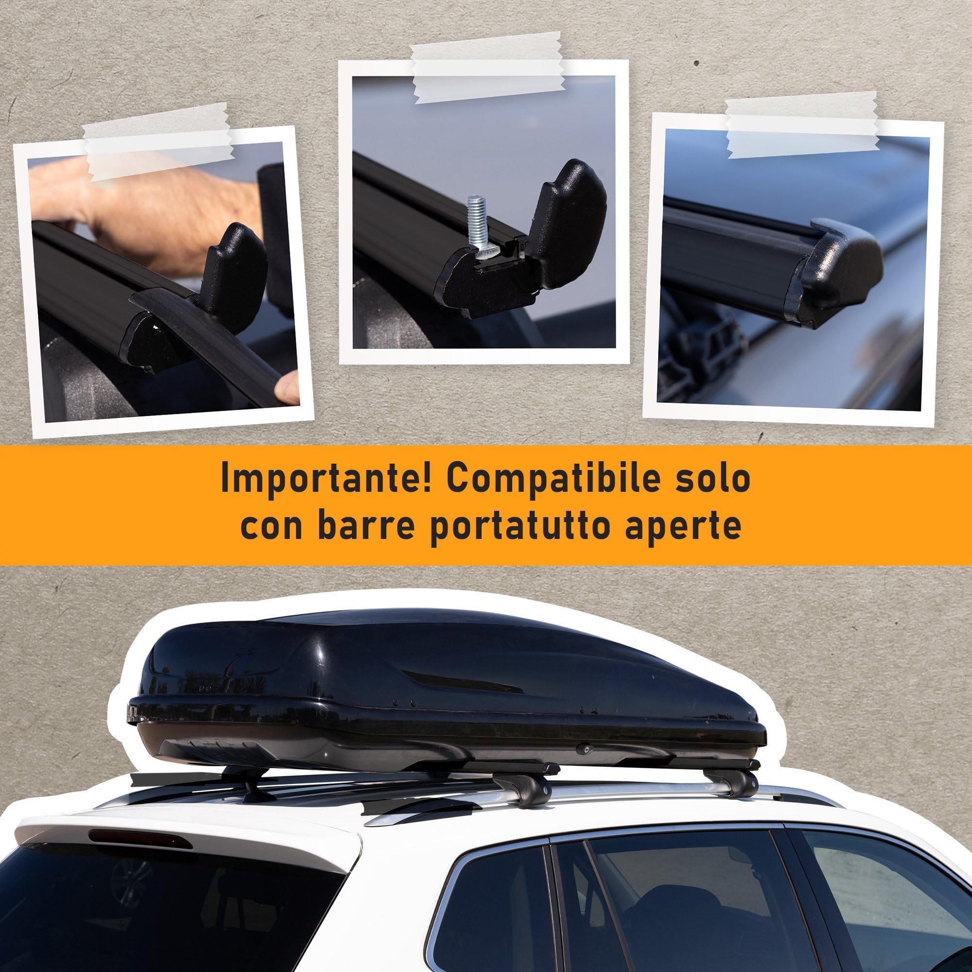 CHROMEMASTER Portapacchi da Tetto, Barre Tetto; Compatibile con Volkswagen T6 Caravelle 2015-2019; Per il Trasporto di Box da Tetto, Portabiciclette, Scala; Struttura Leggera e Resistente in Alluminio