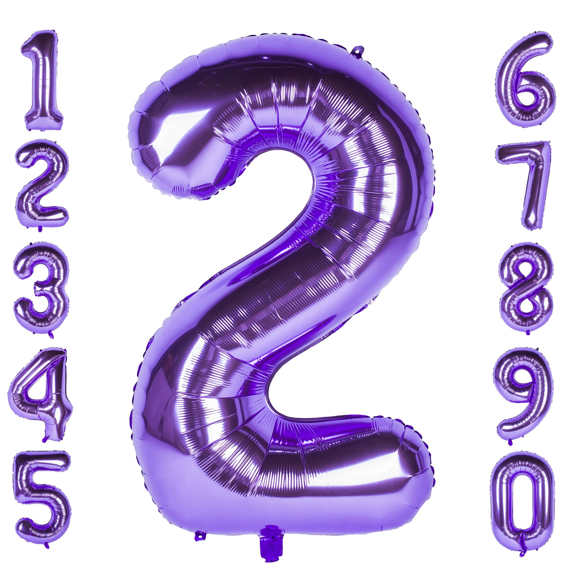 Red 0 balloon 40 Inch Giant Helium Foil Number 0 to 9 Red Balloon Birthday Wedding Party Digital Decorations (Number 0) — view 211