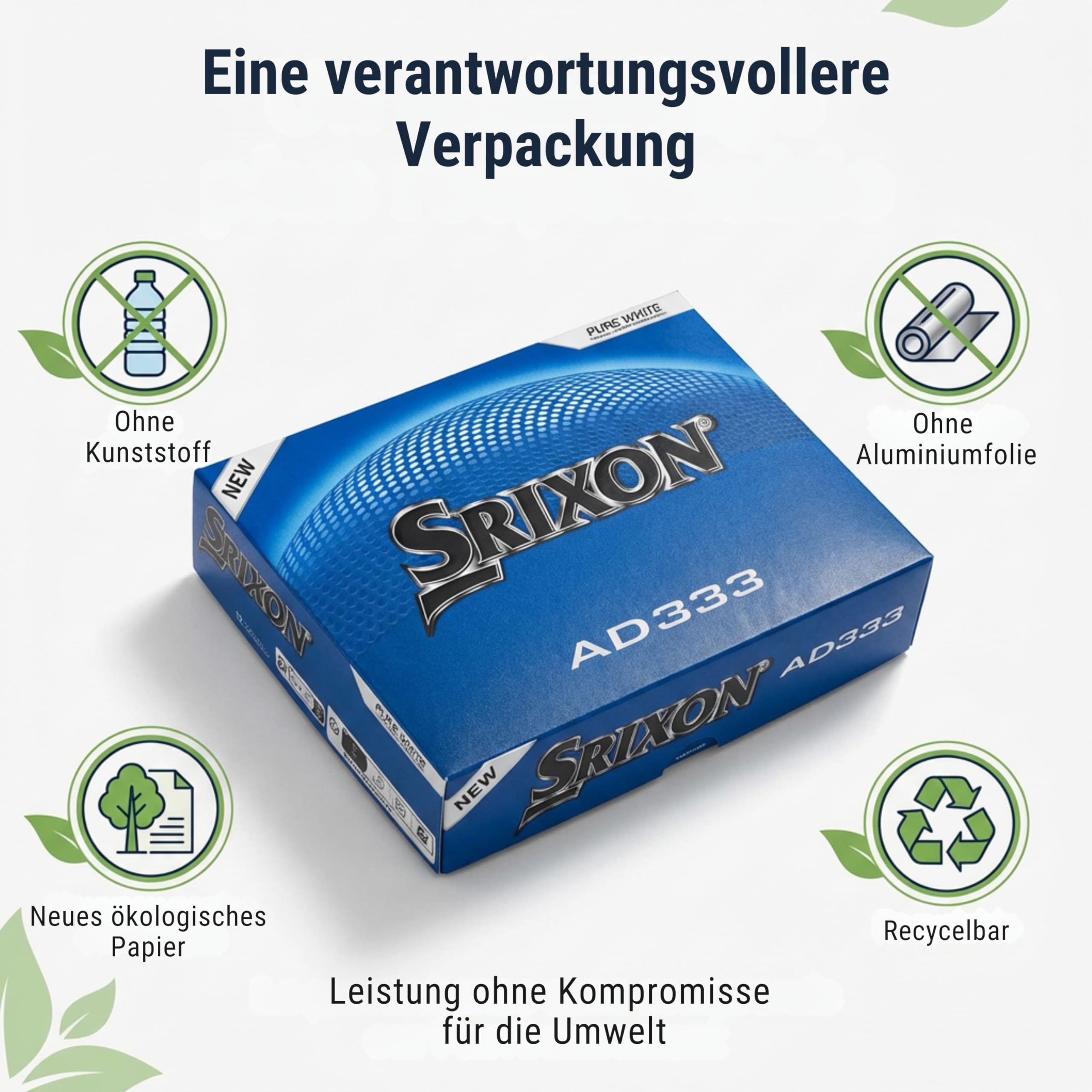 Srixon AD333 Long-Distance-Golfbälle| Weicheres Schlaggefühl und außergewöhnliche Kontrolle | Umweltfreundliche Verpackung | Geschenkidee für Golfer | 12er-Pack