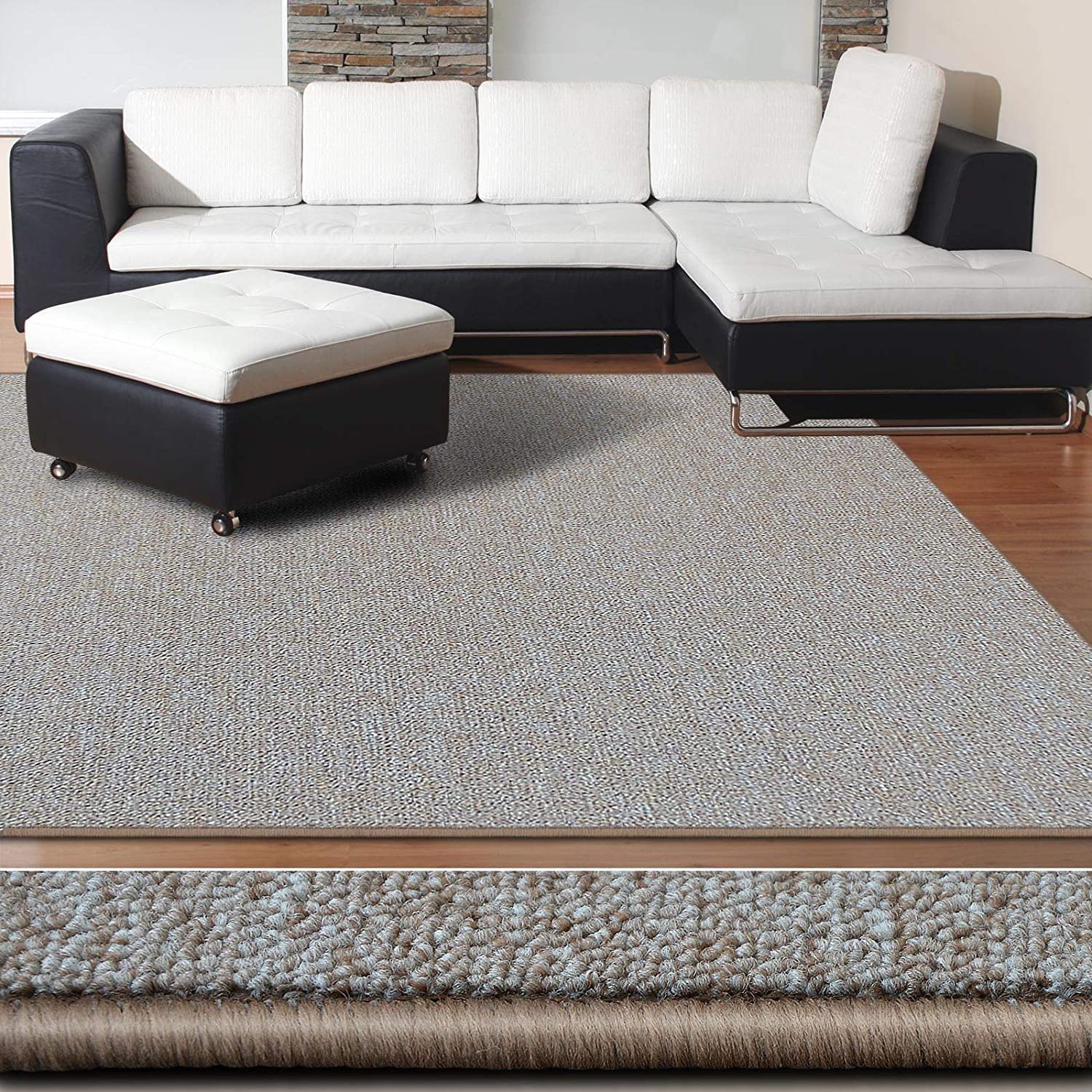 casa pura Tapijtloper Carlton | Vlak geweven met subtiel patroon | Tapijtloper in vele formaten | als keukenloper, gangloper (Bruin - 66x100 cm