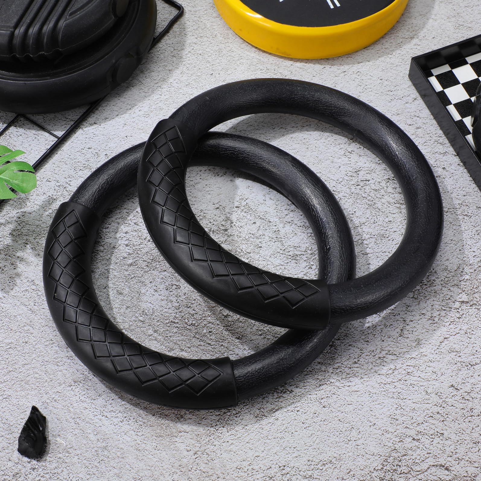Anillos 1 Par Negros Abs de Gimnasia para Entrenamiento en Casa