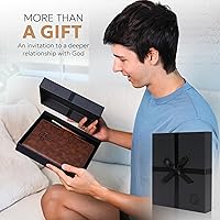 Vista 2 de Prazoli Leather Christian Bible Prayer Journal For Men - Study Scripture Notebook & Planner Daily Devotional Undated Religious Jesus Faith Gifts