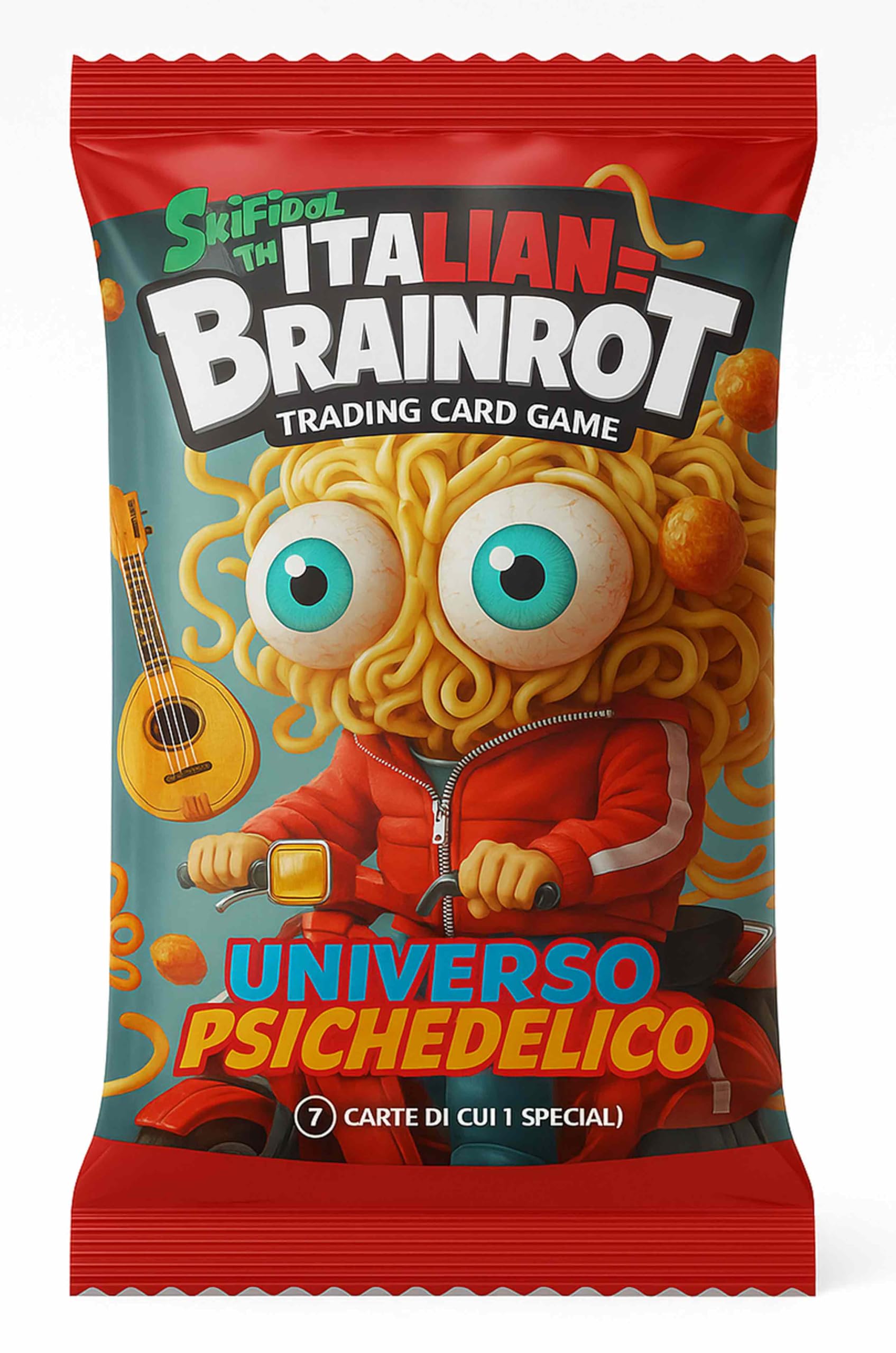 Skifidol Italian Brainrot Trading Card Game, Starter Box Univers Psychédélique, 18 Sachets, 7 Cartes pour Sachet | Exclusif