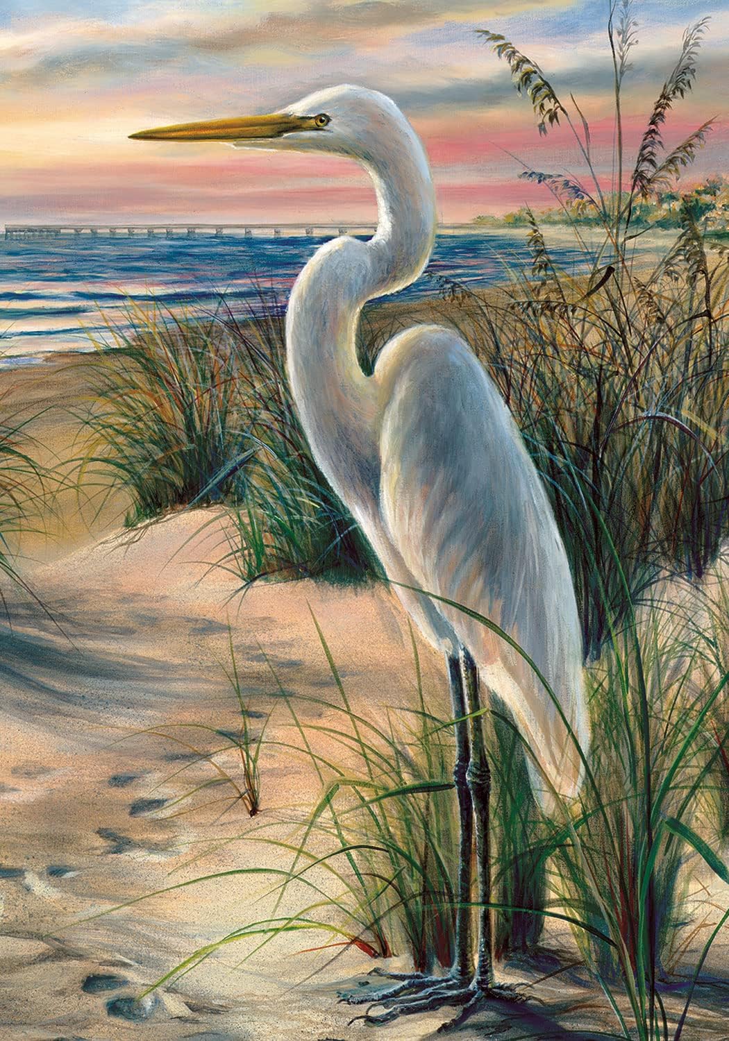 White Egret - Standard Size, 28 x 40 Inch, Decorative Double Sided, Licensed and Copyrighted Flag, Printed in the USA
