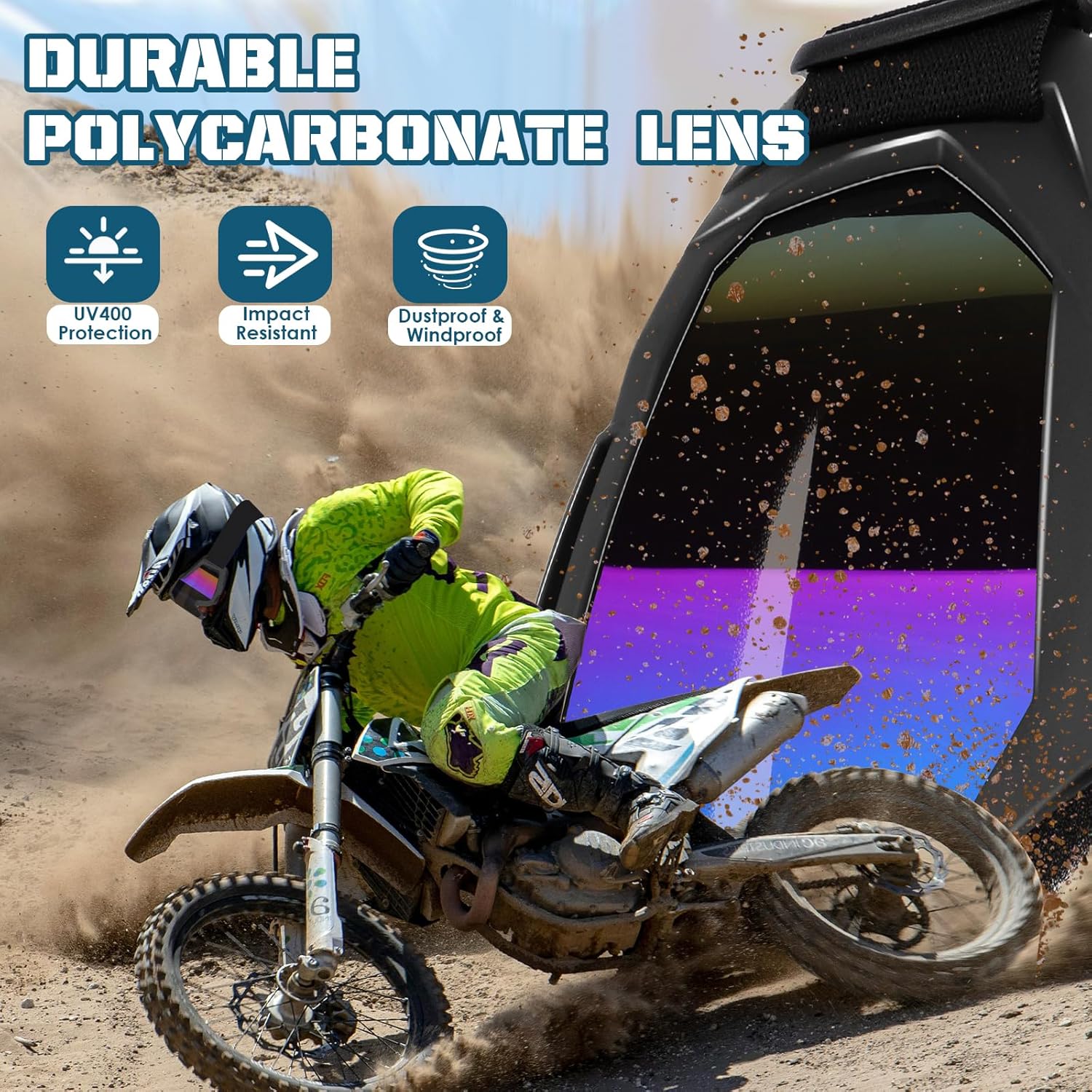 OXG Dirt Bike ATV Motorcycle Goggles, Motorcycle Glasses for Men Motocross Riding Protective Eyewear Ski Goggles - Image 7
