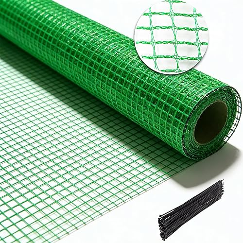 Garden Fence Temporary Fence, 4'x100' with 50 Zip Ties, Plastic Fencing Safety Fence Snow Fence, Construction Fencing for Yard, Deer, Pet, Rabbits, Chicken, Dogs, Animal Barrier, Green