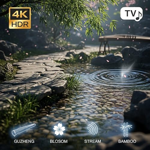 Chinese Guzheng Garden Ambience – Relaxation | 4K Big-Screen Chill Display