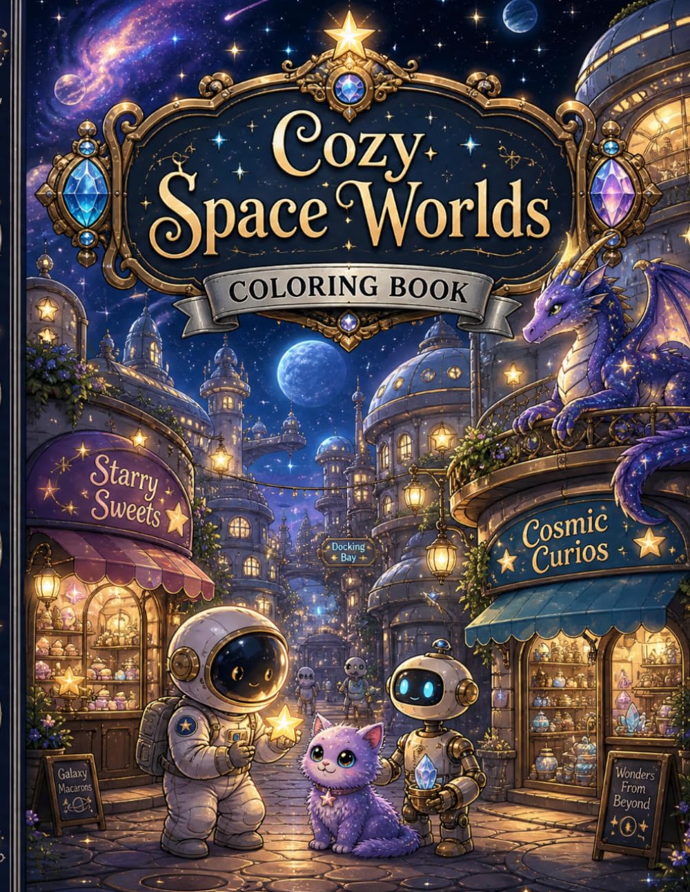 Cozy Space Worlds: Coloring Book (Cozy World Adventures)