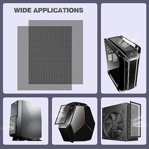 Miniatura 7 de MoKo 400x300mm Filtro de malla antipolvo para gabinete de PC DIY, [2 paquetes] Filtro de polvo magnético a prueba de polvo de PVC, rejilla de malla