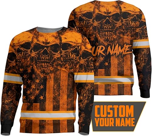 Miniatura 2 de Camiseta de alta visibilidad con bandera de EE. UU., con nombre personalizado, ropa de trabajo de seguridad reflectante, caminantes