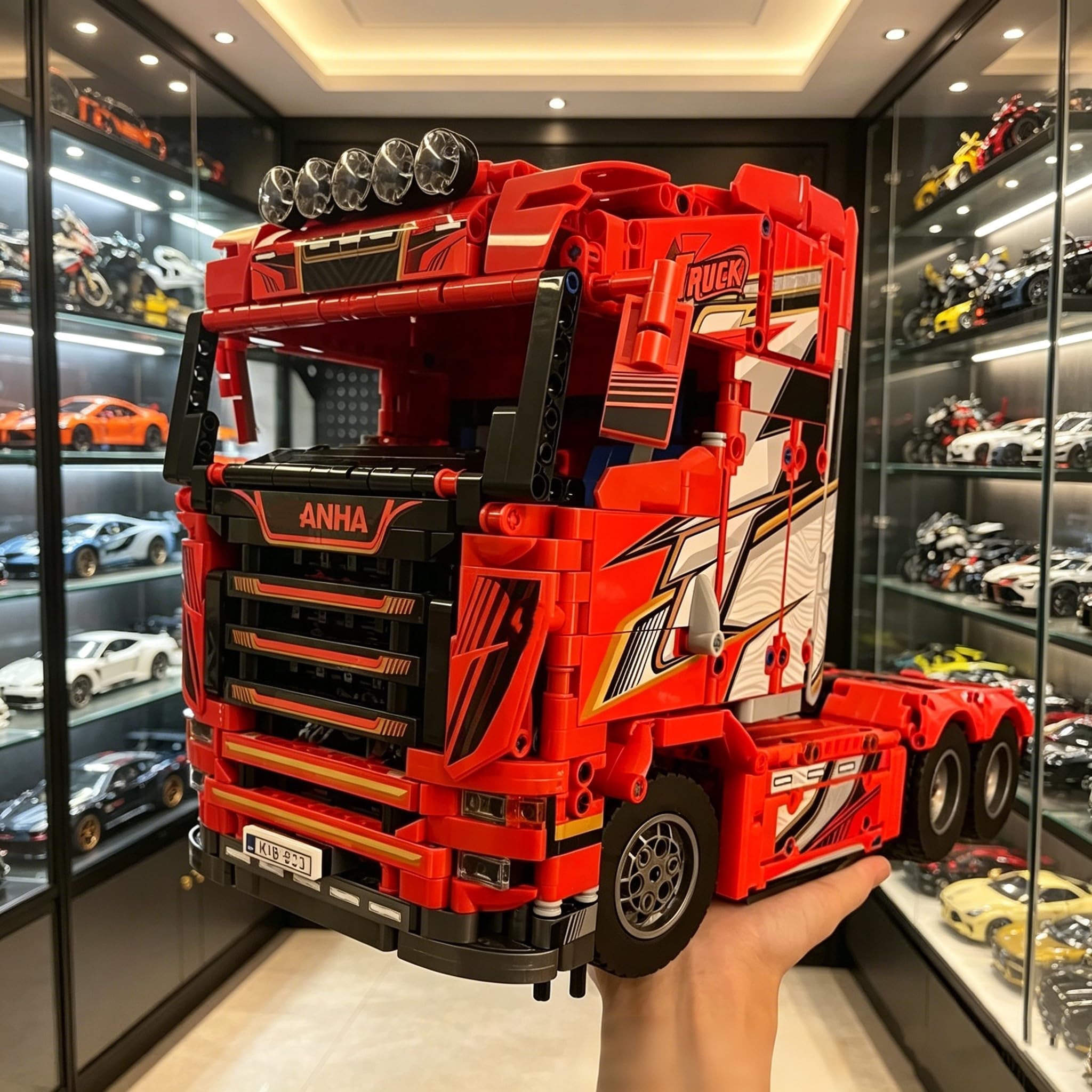Technik LKW Bausteine Set, 1708 Teile Tractor Bausteine Modell Bausatz, Tractor Truck Klemmbausteine, LKW Bausatz Modell Spielzeug, Geschenke für Erwachsene, Kompatibel mit L***