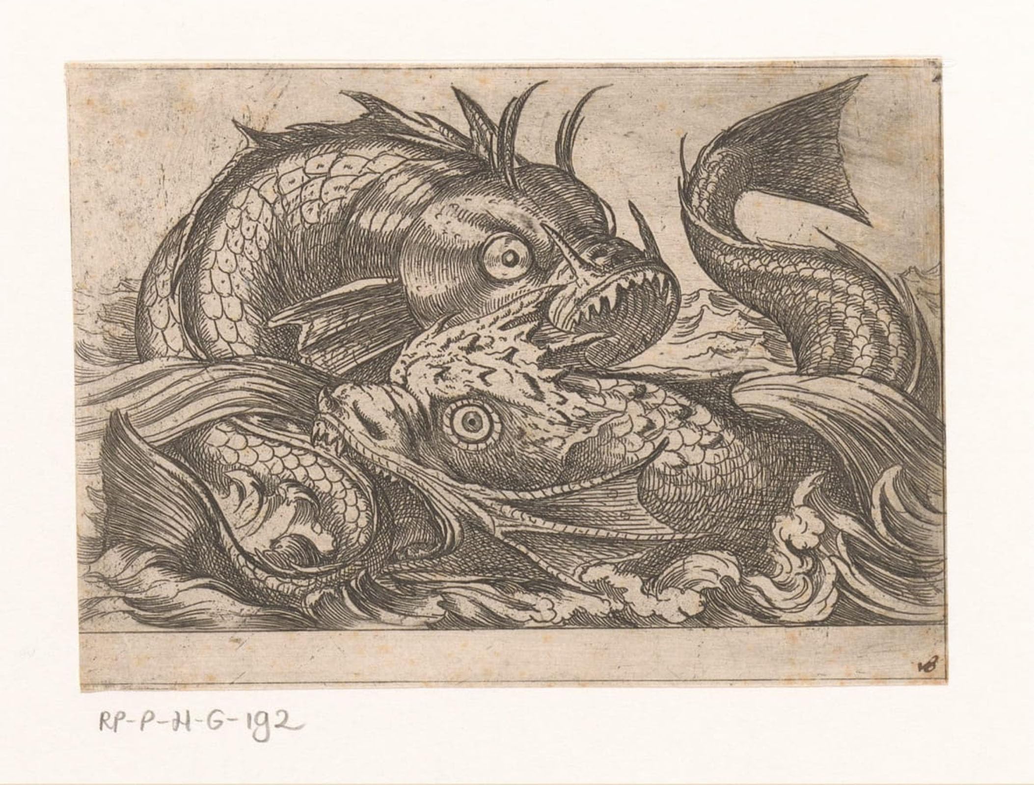 ARTXLXXBN Famous Prints Artwork Pictures Poster Painting Art Two Fighting Fish by Antonio Tempesta Artwork Landscape Pictures for Home Decor 60x90cm
