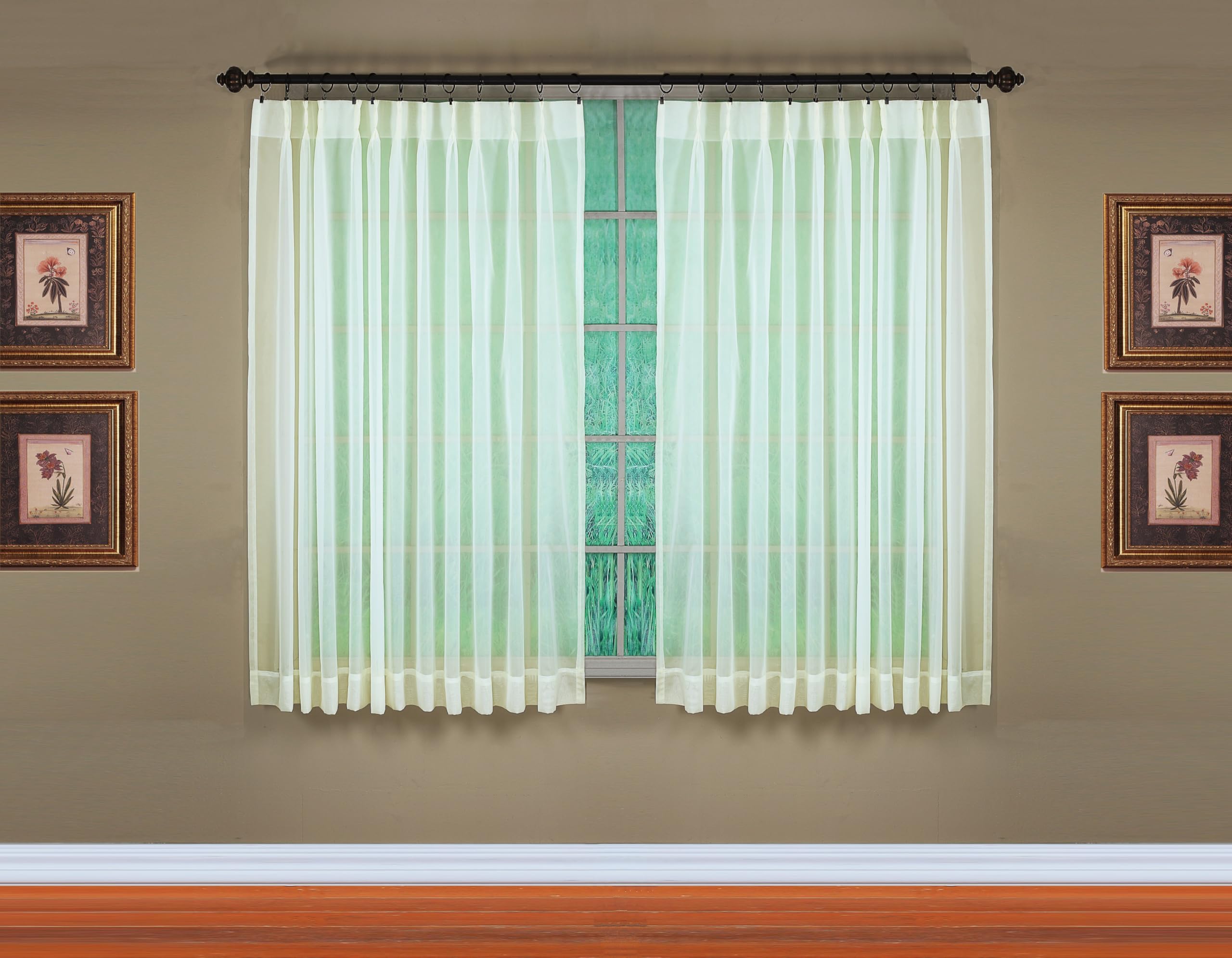 Today's Curtain, Emelia Pinch Pleat Pair 96" W x 63" L Ecru, 2-Piece-Set