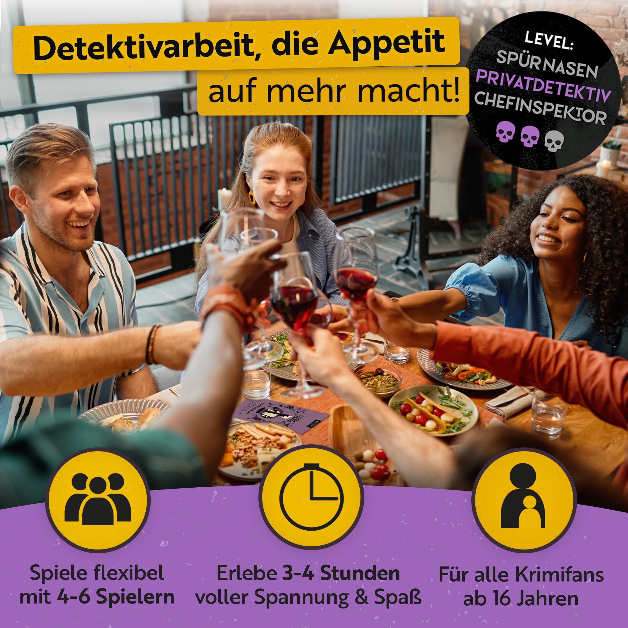 Gourmet Criminelle® Krimidinner für zuhause I 4-6 Personen I Mysteriöser Mordfall Blutsand am Nordseestrand für Deine Crime Dinner Party I Spannendes Krimi Dinner Spiel ab 16 Jahren I 4-6 Spieler