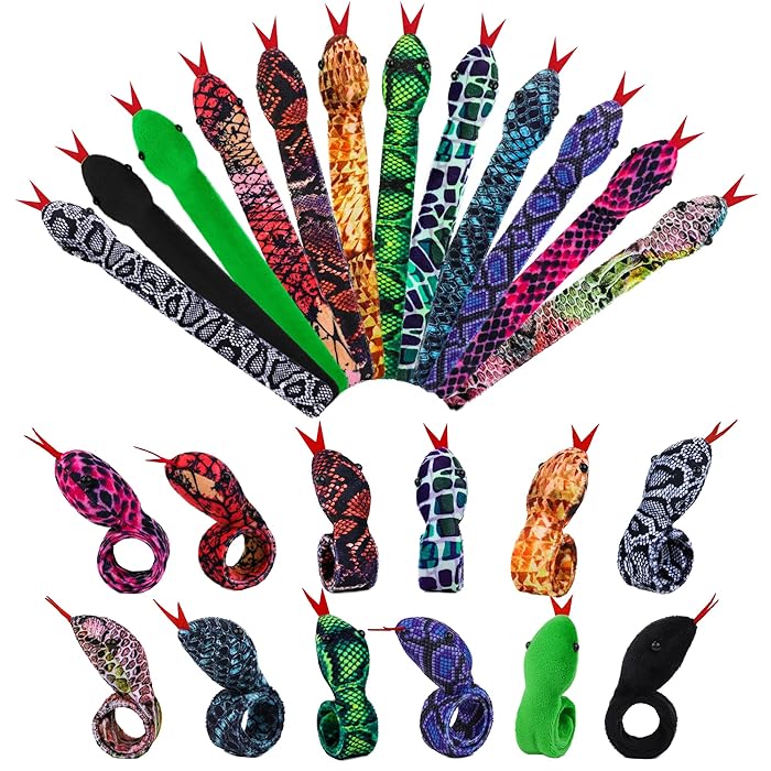 Buy RUODON 12 Pieces Snakes Snap Bracelets Assorted Slap Bracelet Snake