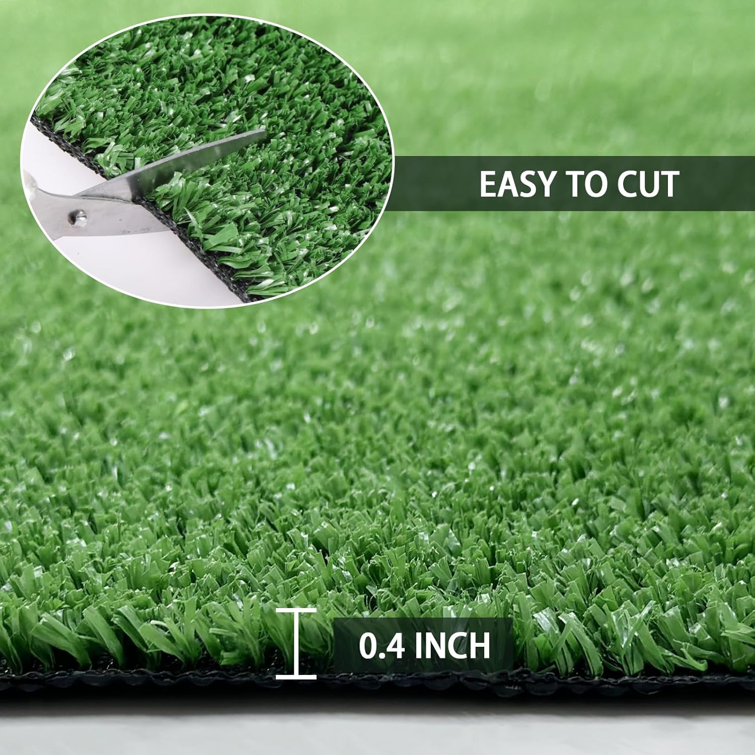 FREADEM Artificial Grass Rug, 3' x 5' Artificial Turf Fake Faux Grass Mat with Drainage Holes, Indoor Outdoor Synthetic Turfs for Garden Lawn Landscape Entryway Balcony Decoration