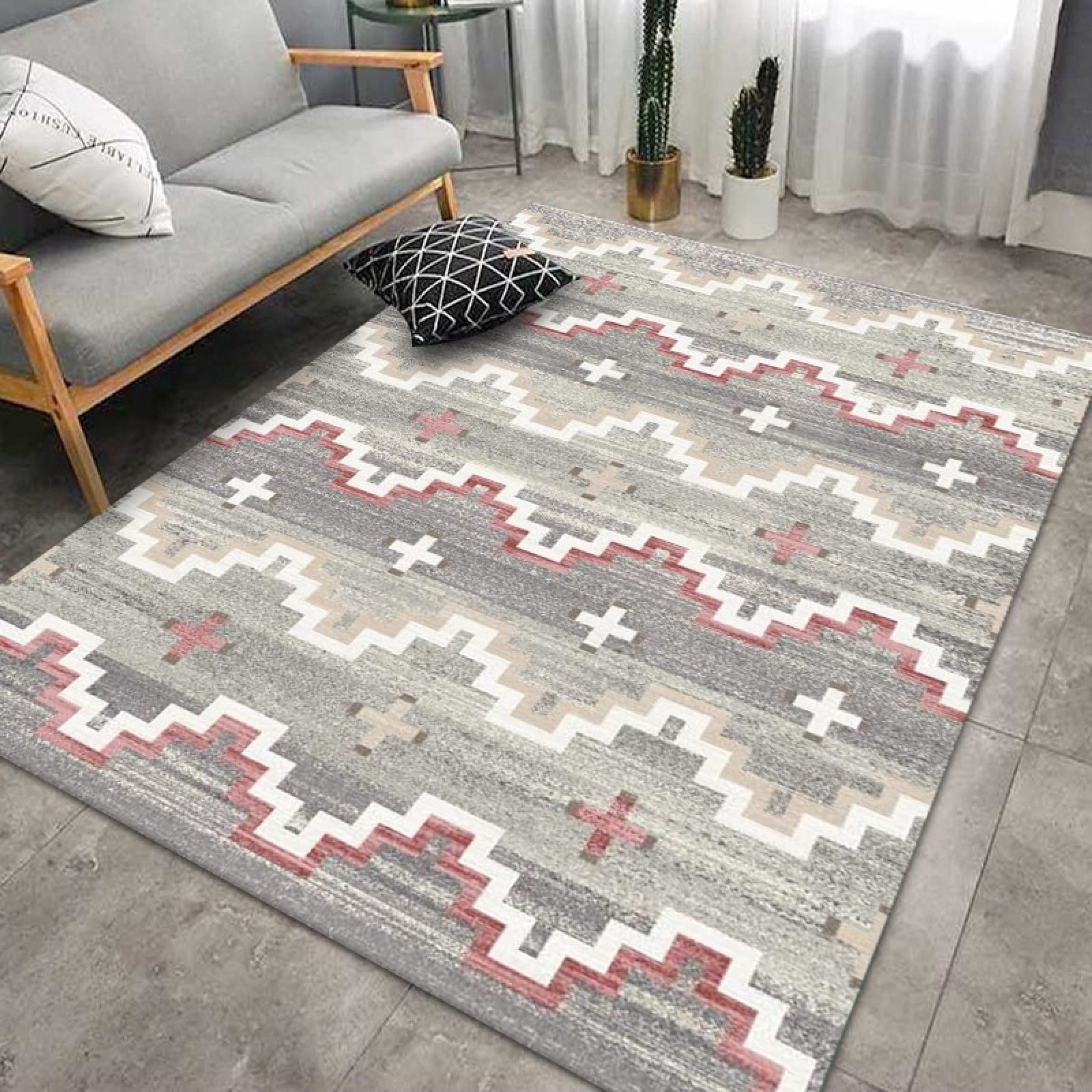 Teppich Läufer Flur Wohnzimmer Abstrakte Streifen Schmutzabweisend Outdoor Teppiche Balkon grau Teppich Außen teppichläufer Flur rutschfest Teppich läufer Flur kamindekoration160x230CM