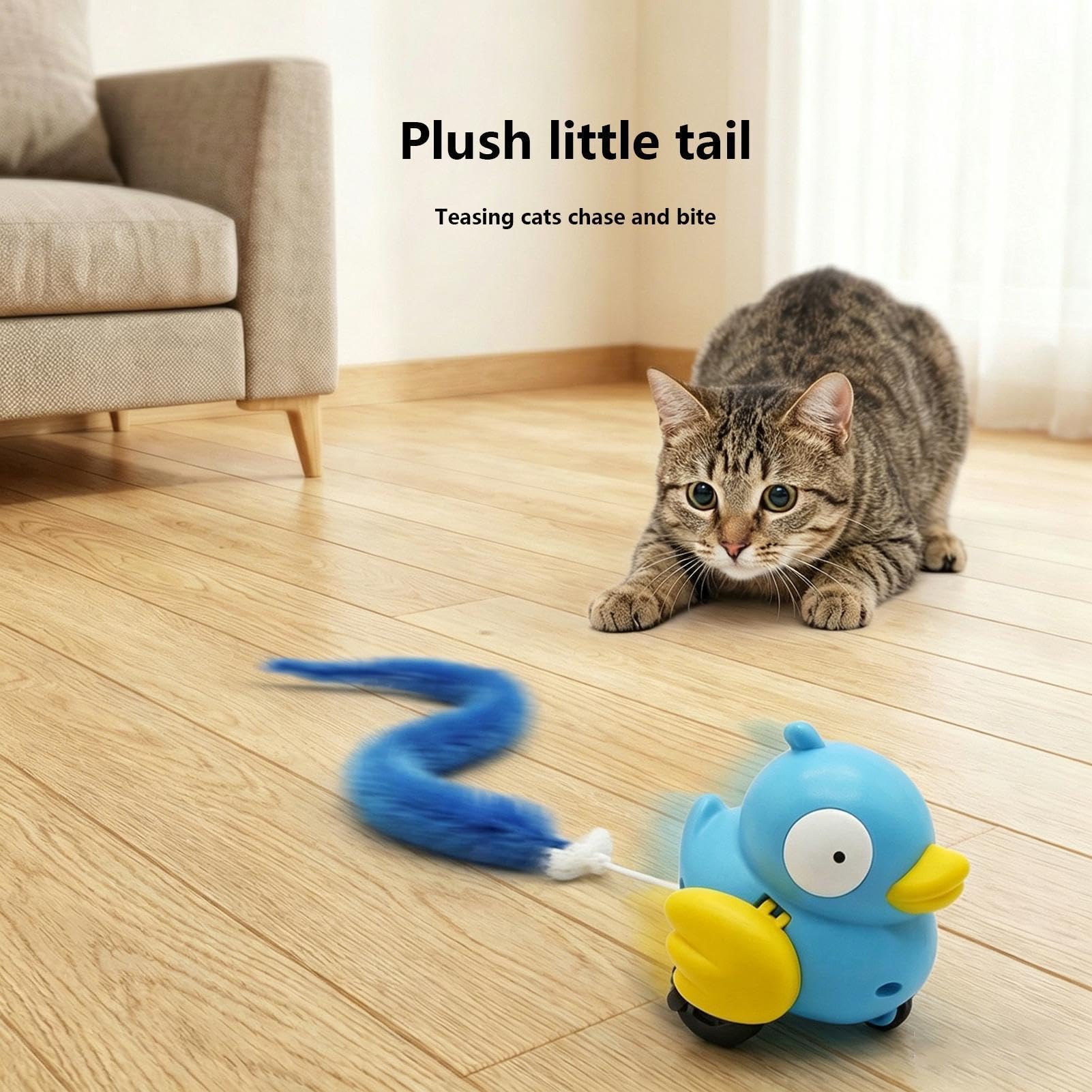 Bewegliches Katzenspielzeug Aufziehbares Vogelförmiges Bewegungsspiel