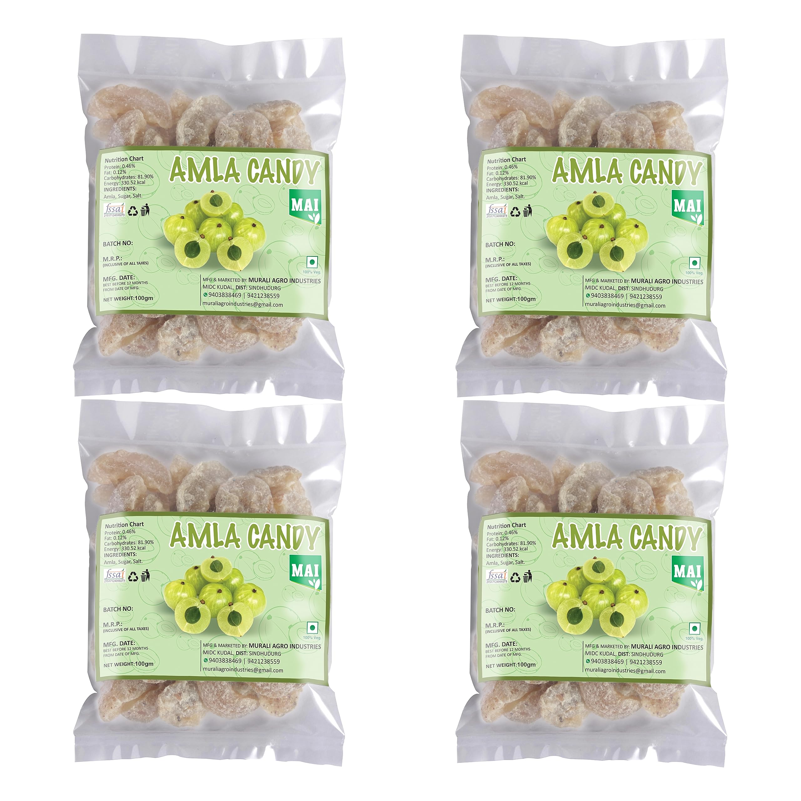 MAI Amla Candy(Indian Gooseberry) 100 GM (PACK OF 4)