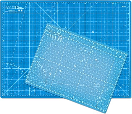 Miniatura 3 de Elan Tapete de corte azul A2, tapete de corte autorreparable de 18 x 24 pulgadas, tabla de manualidades de 5 capas azul, tabla de pasatiempos para