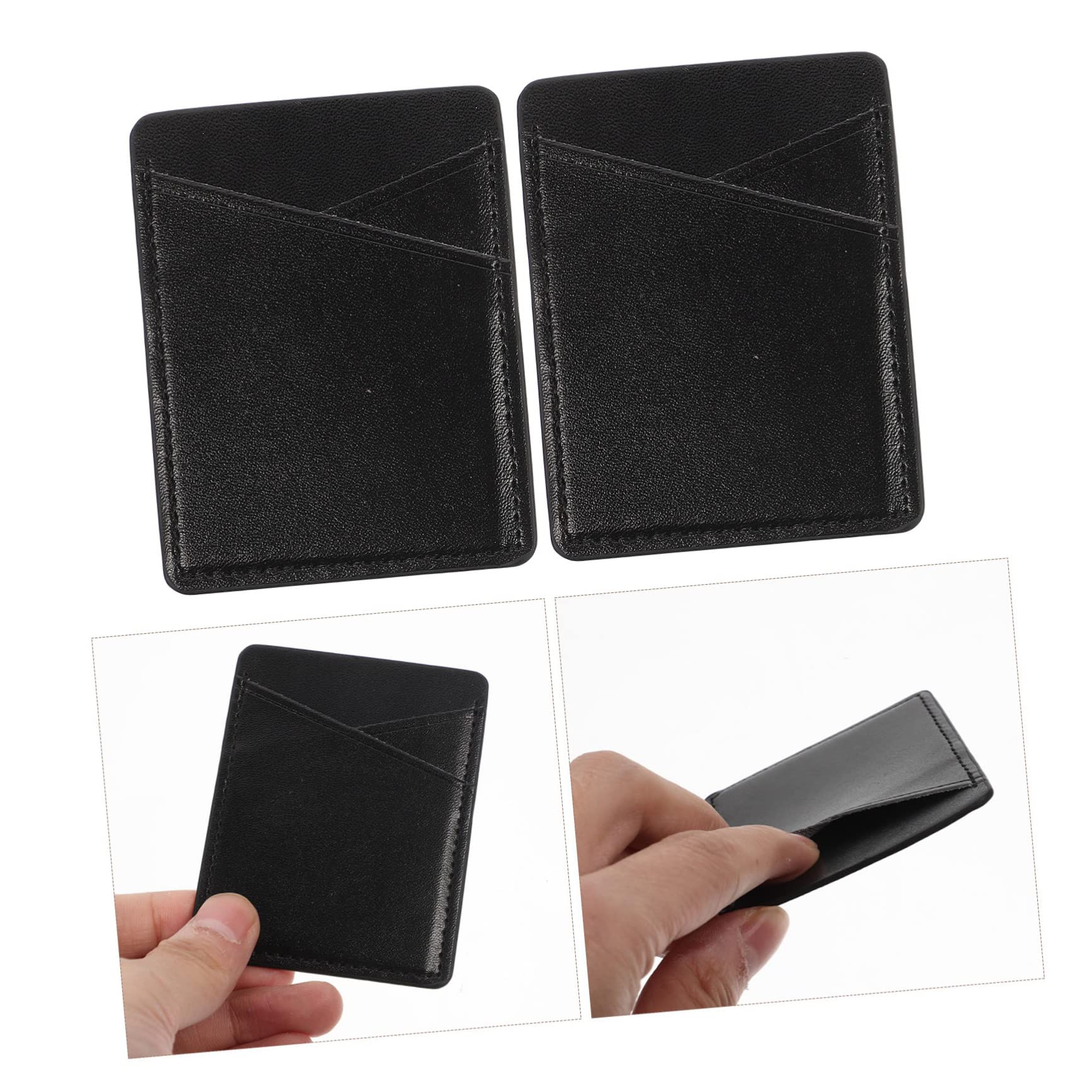 HOMSFOU 10pezzi Porta Carte Adesivo Per Smartphone Pu Pelle Wallet Pocket Per Telefono Portafoglio Compatto Per Carte e Monete Design Pratico e