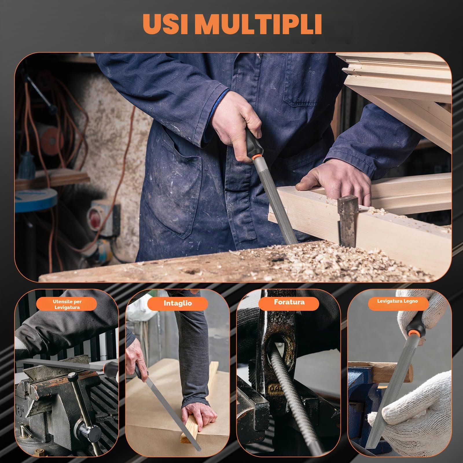 Lime Metallo, Set di 19 Lime in Metallo T12 di alta Qualità, Set di Lime Professionali in Metallo, Comprendente Lime a Punta Ppiatta, Raspa Semitonda, Lima Rotonda, Lima Triangolare e Lima Quadrata